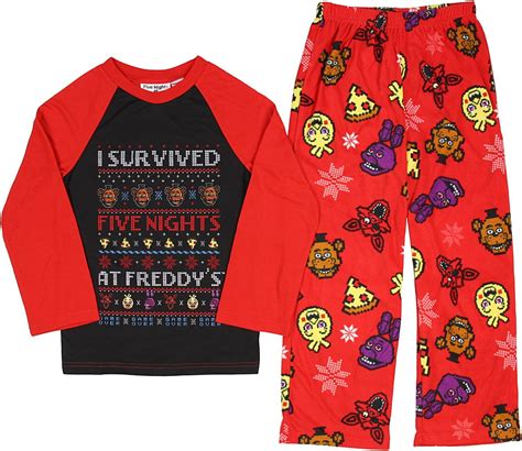 Five Nights At Freddys Boys Girls 5 Nights Pajama Set Freddy Holiday Shirt Pants