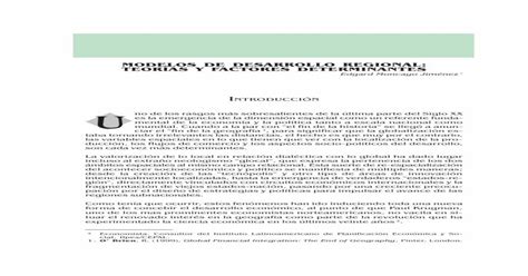 Modelos Desarrollo Regional Teorías Y Factores Determinantes Pdf