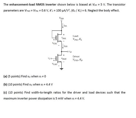 Solved The Enhancement Load Nmos Inverter Shown Below Is Chegg