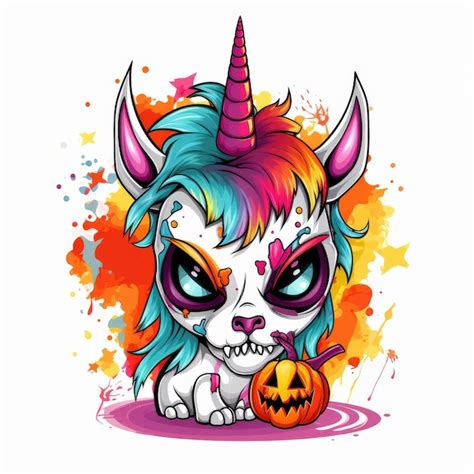 Premium Ai Image Colorful Halloween Design Bold Outline Of A Cute