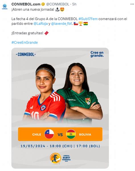 Chile Vs Bolivia Resultado Sudamericano Sub 17 Femenino 2024 La Roja