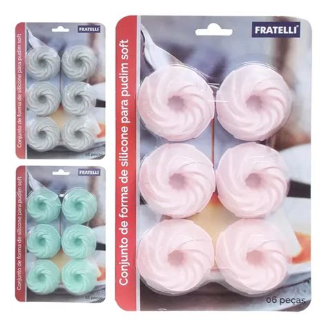 Kit 6 X Forma Mini Bolo Torta Pudim Cupcake Em Silicone MercadoLivre