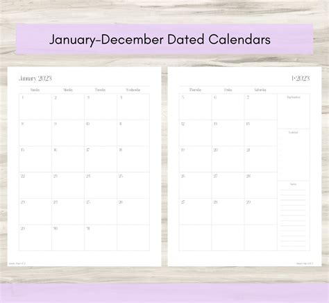 Dated Monthly Calendar Planner Digital Etsy