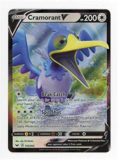 Cramorant V 155202 Pokemon 2020 Full Art Sword And Shield