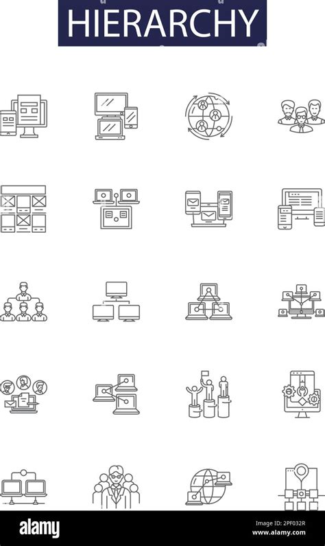 Hierarchy Line Vector Icons And Signs Structure Rank Chain Grade Pyramid Class Regulatory