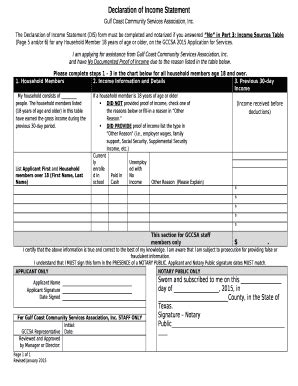 Declaration Of Income Statement Fill And Sign Printable Template Online