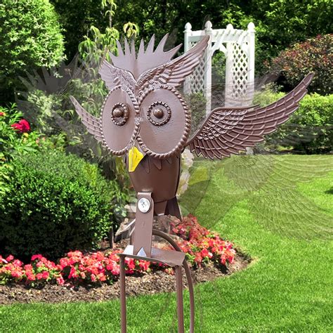 Amazon Garden Flying Owl Stake Wind Chime Spinner Wing Flapping