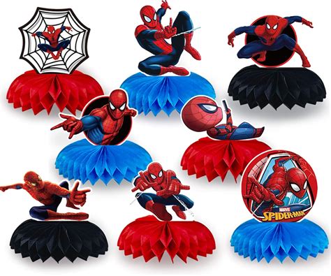 Buy BAJIU 8 Pcs Spidey Centerpiece Party Table Decoration Superhero