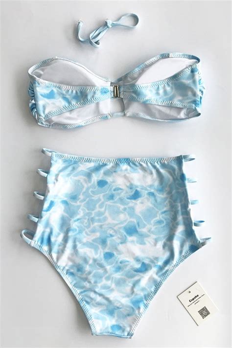 Foamy Waves Halter Bikini Set
