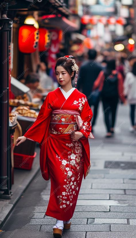 Premium Photo Young Asian Woman Wearing Kimono Japanese Traditional