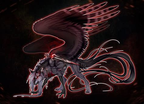 Evil Black Winged Wolf