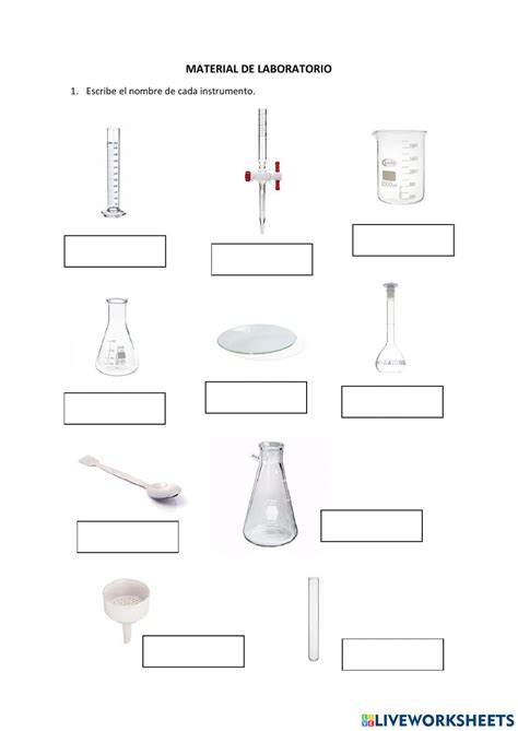 Material de laboratorio online worksheet Ciencias Fisica Química