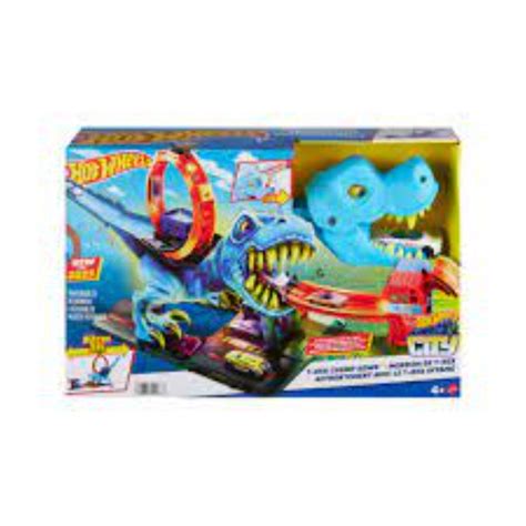 Hot Wheels City T Rex Loop And Stunt Playset Track Set With Toy Car The Model Shop