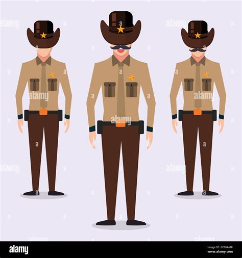 Sheriff Isolated Vector Illustration In Flat Style Stock Vector Image