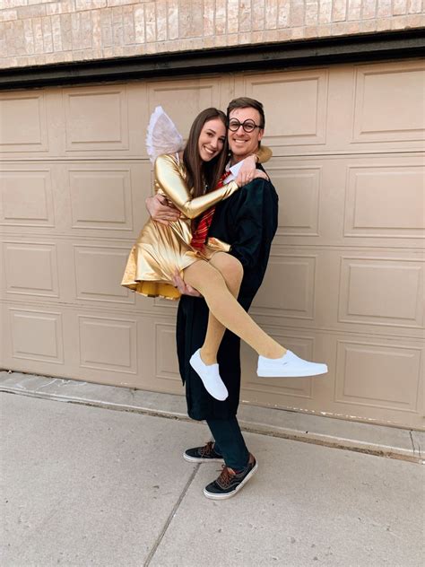 Harry Potter And The Golden Snitch Couple Halloween Costumes Couples Halloween Outfits Harry