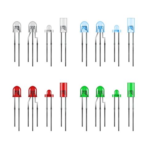 premium vector set  realistic transparent leds