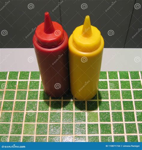 Ketchup And Mustard Dispenser Stock Photo Image Of Dispenser