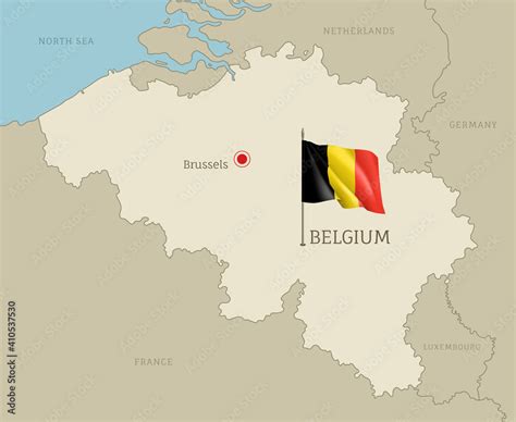 Silhouette Of Belgium Country Map Highly Detailed Editable Belgium Map