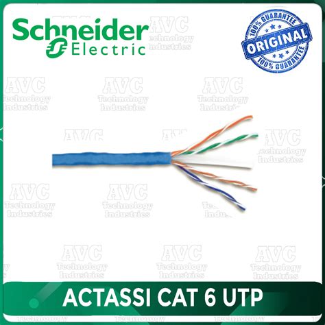 Schneider Actassi Cat 6 Utp Cable 305m Model Act4p6ucm3rbbu Per Meter Shopee Philippines