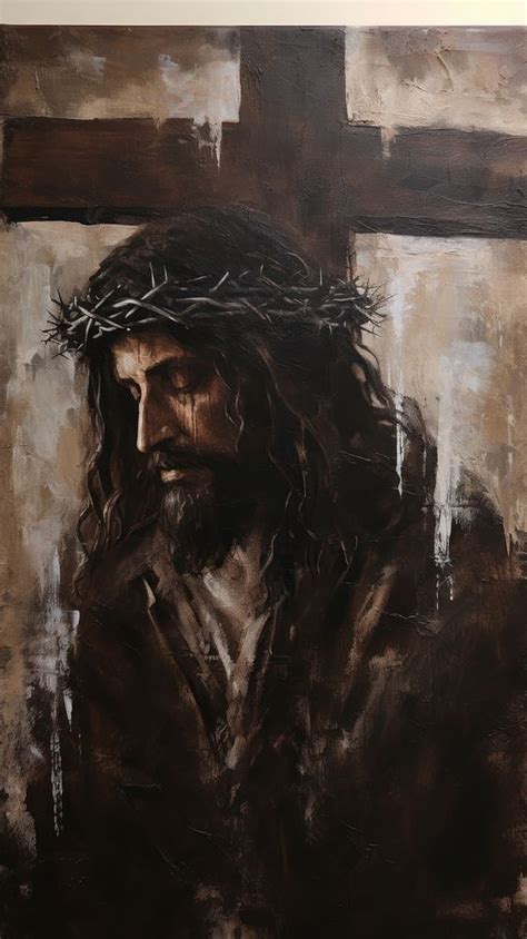 Acrylic paint Jesus painting portrait | Premium Photo Illustration ...