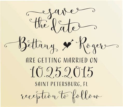 SAVE THE DATE calligraphy font custom stamp self-inking