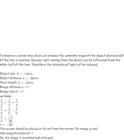 A Cm Tall Object Is Placed Perpendicular To The Principal Axis Of A