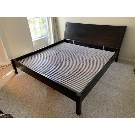 Ikea Nyvoll King Size Bed Frame w/ Slatted Bed Base - AptDeco