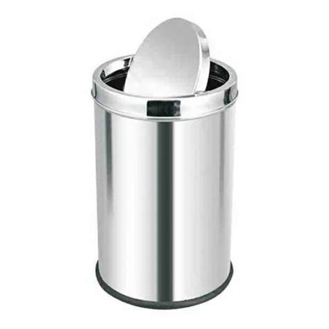 Stainless Steel Swing Type SS Open Top Dustbin For Office Capacity