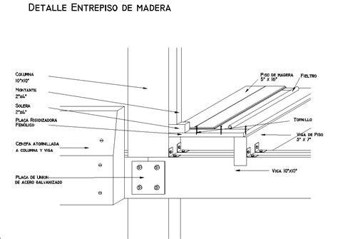 Detail Of Wooden Mezzanine In Autocad Cad Kb Bibliocad