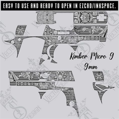 Kimber Micro9 9mm Aztec Vector Design Engraving Filespistol Engrave