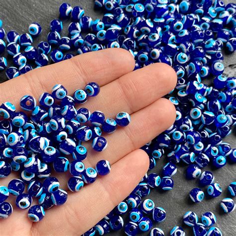 6mm Tiny Plastic 100pcs Evil Eye Beads Dark Blue Evil Eye Etsy