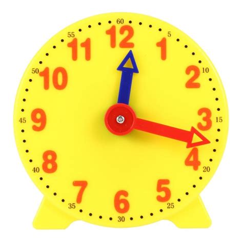 4 Inch Student Learning Clock Time Model Teacher Gear Clock 12/24 Hour ...