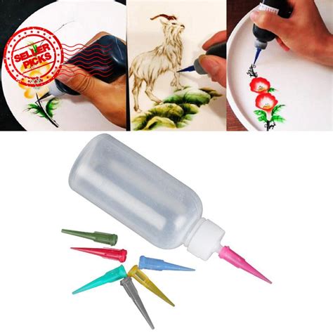 Plastic Food Grade Jam Painting Squeeze Bottles Nozzles Pastry X3d6