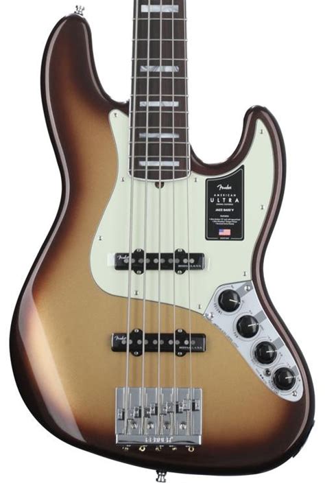 Fender American Ultra Jazz Bass V Mocha Burst With Rosewood Fingerboard Reviews Sweetwater