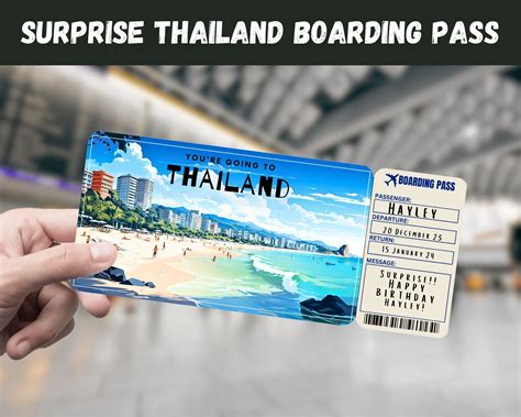 Thailand Trip Surprise Gift Ticket - You're Going to THAILAND, Flight