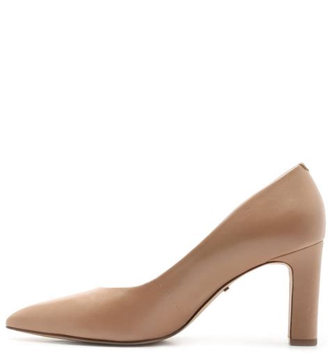 Scarpin Nude Couro Salto Bloco Neo Blush Arezzo