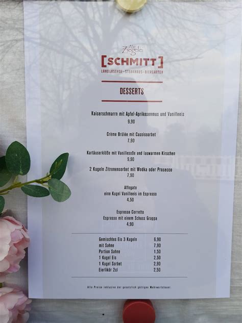 Speisekarte Von Alte Ziegelei Schmitt Restaurant Gro Ostheim