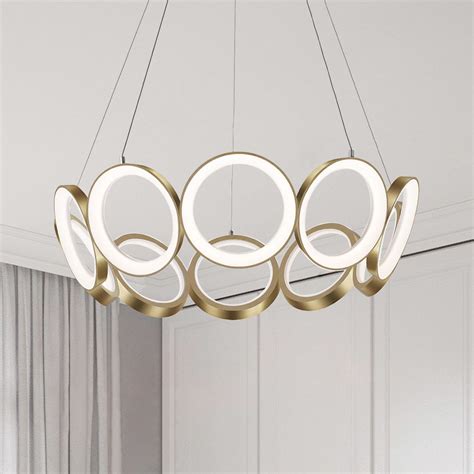 Oros Antique Brass Led Chandelier By Kuzco Lighting Ch An