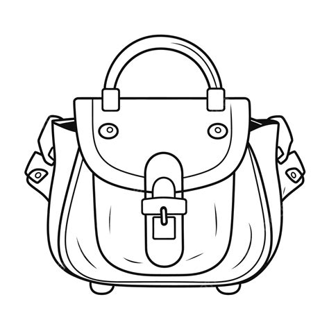 Bag Drawing Coloring Page Illustration Outline Sketch Vector Wing