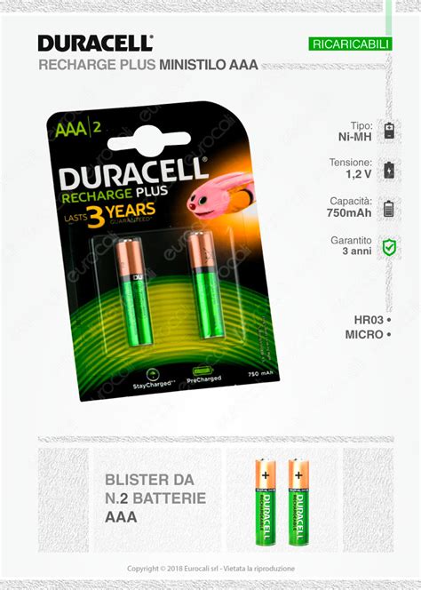 Batterie Ricaricabili Duracell Value Pile Ministilo Aaa Precaricate