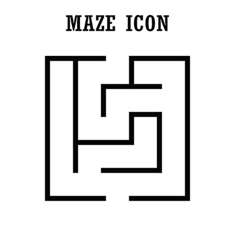 Premium Vector Maze Or Labyrinth Icon Rectangular Shape Isolated On