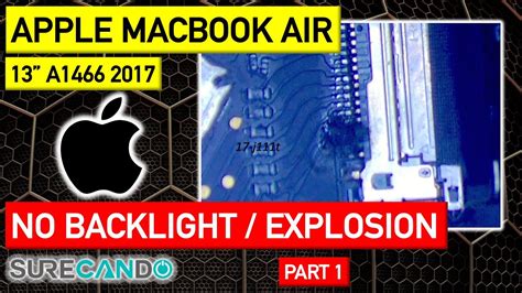 MacBook Air 13 A1466 No Backlight Blown Exploded LVDS Connector