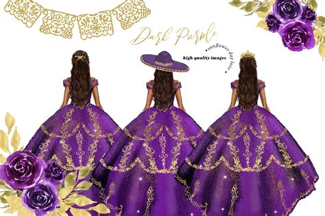 Dark Purple Princess Dress Clipart Graphic By Sunflowerlove Creative