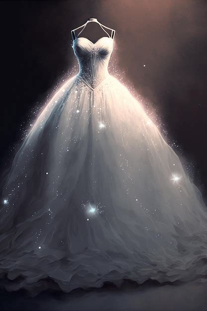 Premium AI Image Painting Of A Wedding Dress On A Mannequin Generative Ai