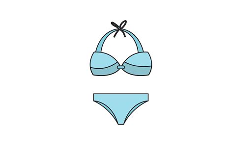 Summer Beach Bikini Fill Line Icon 5 Graphic By Goodcicadaid Creative Fabrica