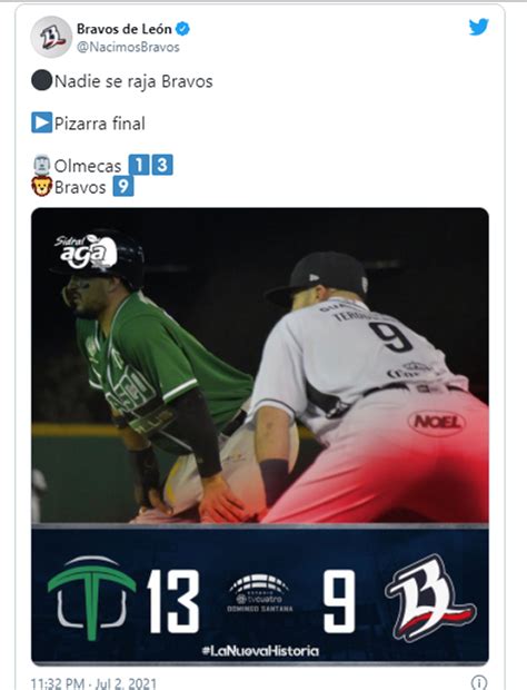 Bravos de León vs Olmecas de Tabasco inicia serie perdiendo en partido