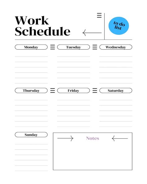 20+ Free Printable Work Schedule Template - sample schedule