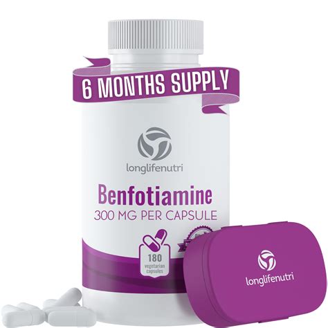 Benfotiamine 300mg 180 Vegetarian Capsules Fat Soluble Vitamin B1