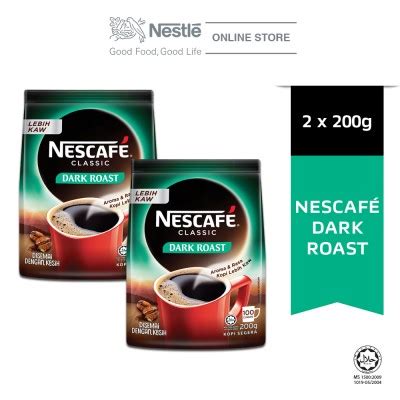 NESCAFE Classic Dark Roast Refill Pack 200g Bundle Of 2 Premium Black