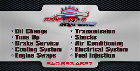 Services - Five Star Motors